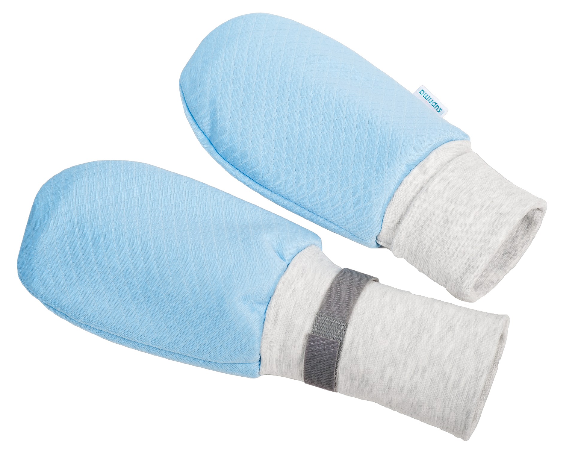 Manusi protectie pacient, Suprima, Unisex, Bleu-alb, Marime 2/2