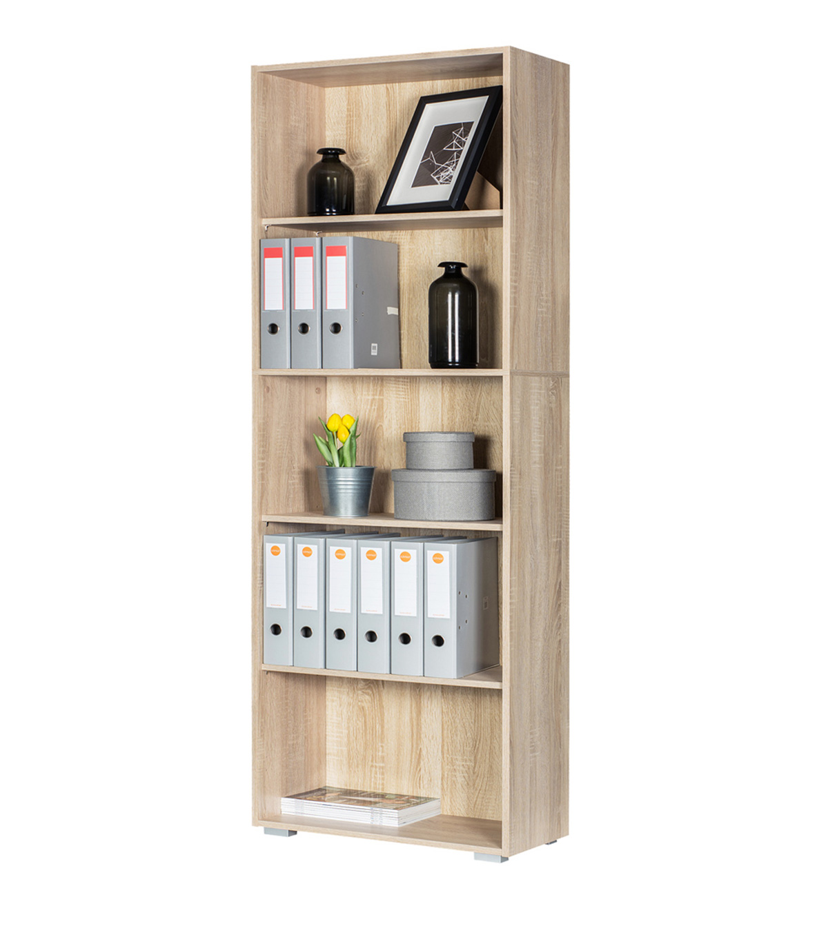 Biblioteca cu 5 rafturi Vela, Stejar, 190 cm