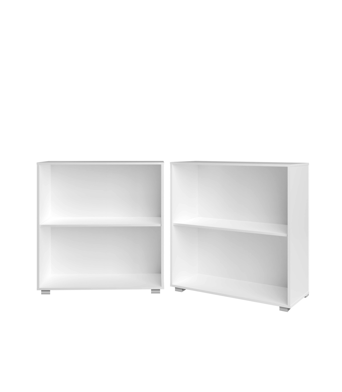 Biblioteca cu 2 rafturi Vela, Alb, 77 cm