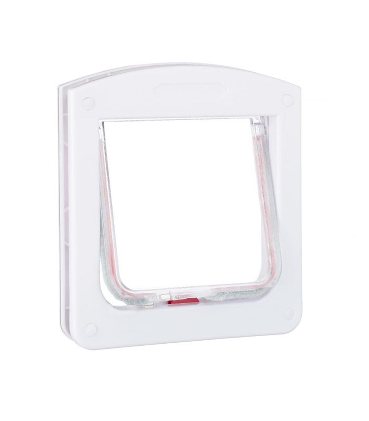 Clapa usa pentru pisici/caini mici cu magnet, 4 cai, Alb