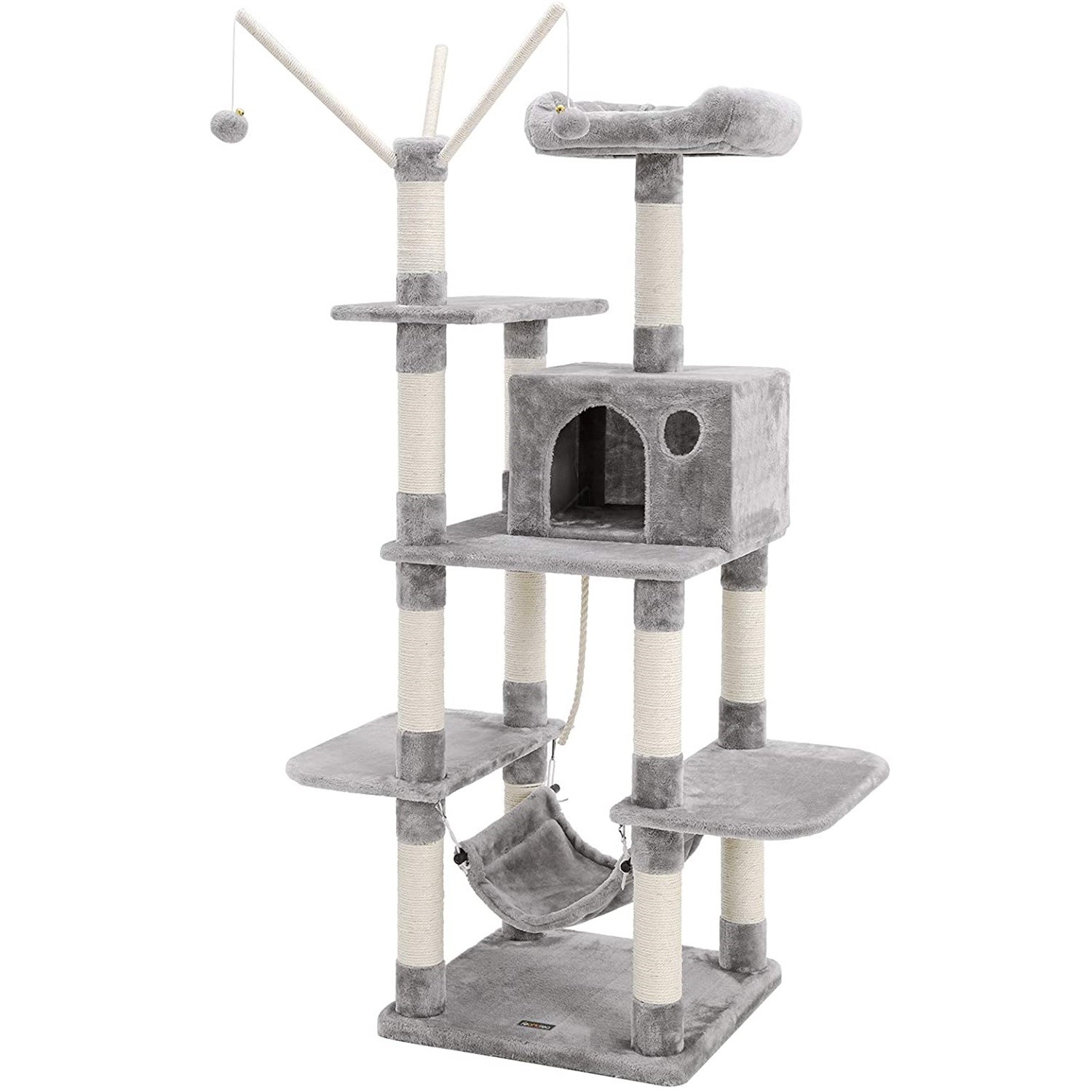 Ansamblu de joaca pentru pisici XXL, Gri deschis, H 154 cm