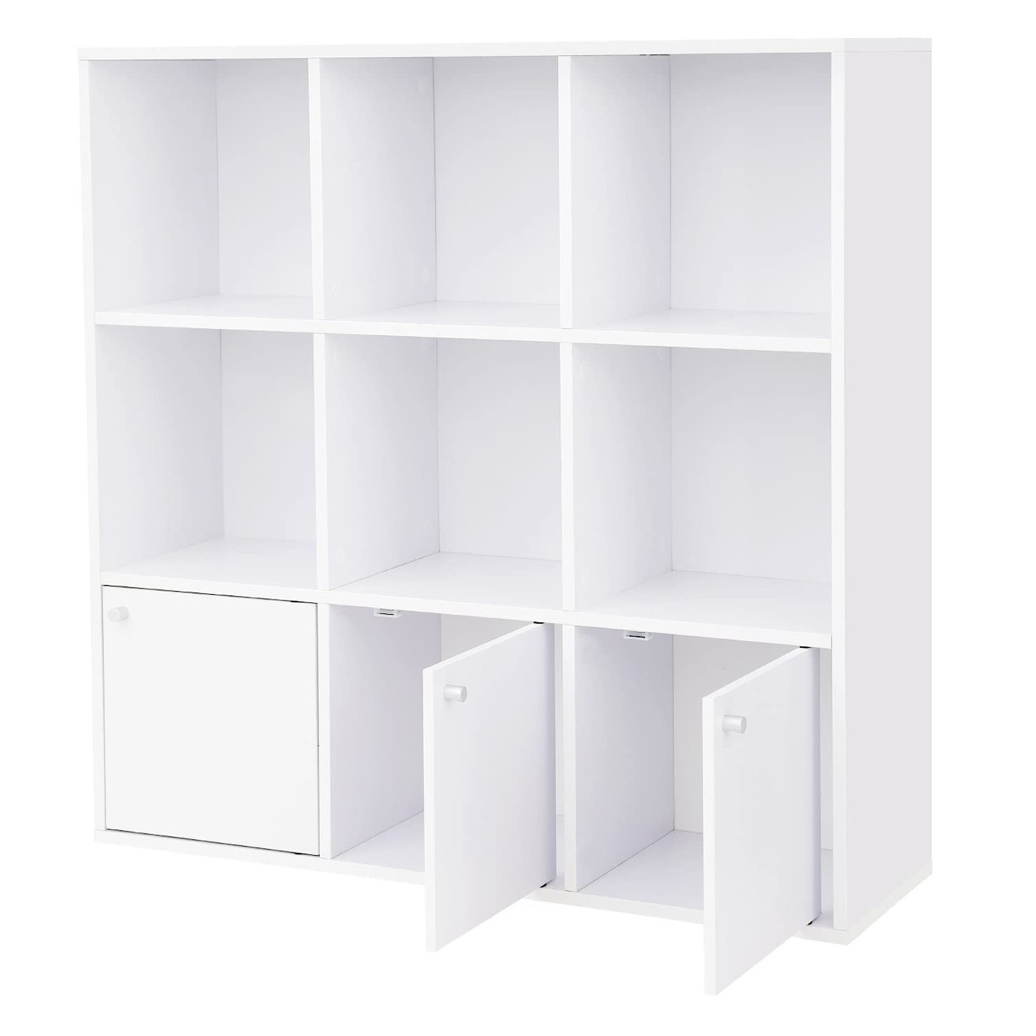 Biblioteca/Raft depozitare cu 3 usi pentru locuinta/birou, Alb