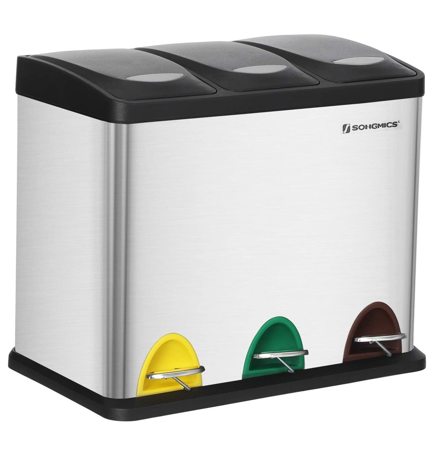 Cos de gunoi sortare deseuri, Argintiu, 45 L