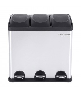 Cos de gunoi sortare deseuri, Inox, 54 L