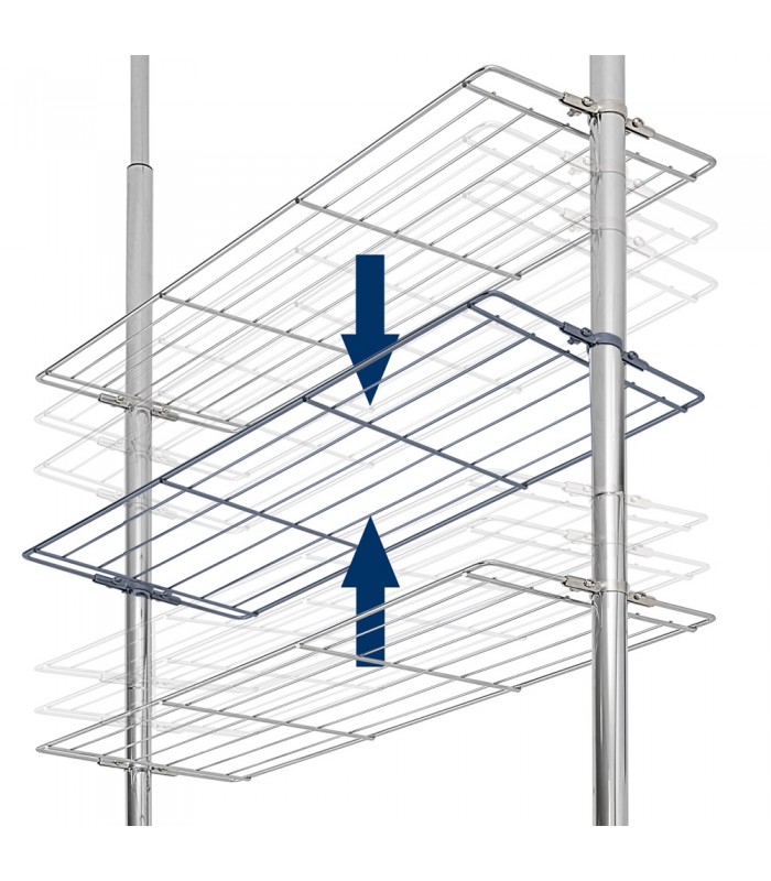Raft telescopic pentru baie cu 4 niveluri, Reglabil 173-270cm