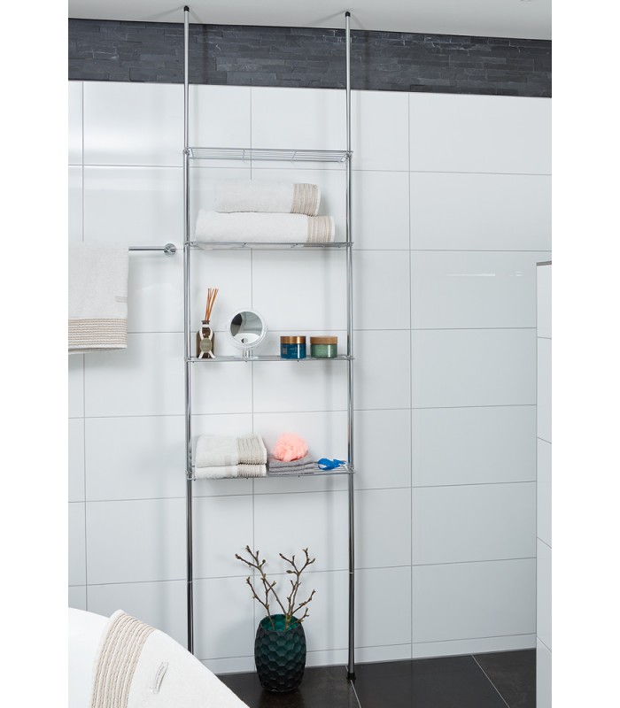 Raft telescopic pentru baie cu 4 niveluri, Reglabil 173-270cm
