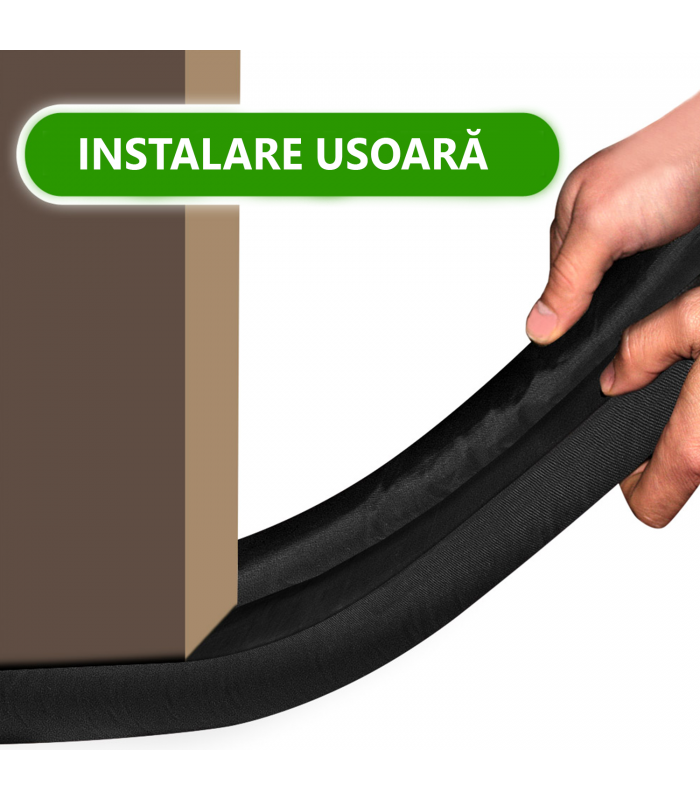 Dispozitiv protectie usi anti-curent cu lungime pana la 95 cm, Set 3 bucati