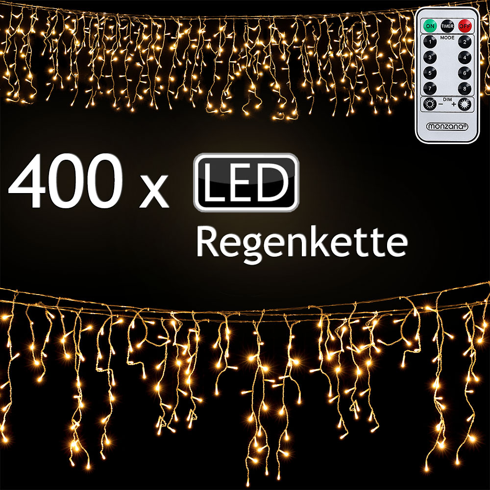 Instalatie luminoasa tip perdea, 10 m, 400 LED-uri 400 pret redus imagine 2022 3