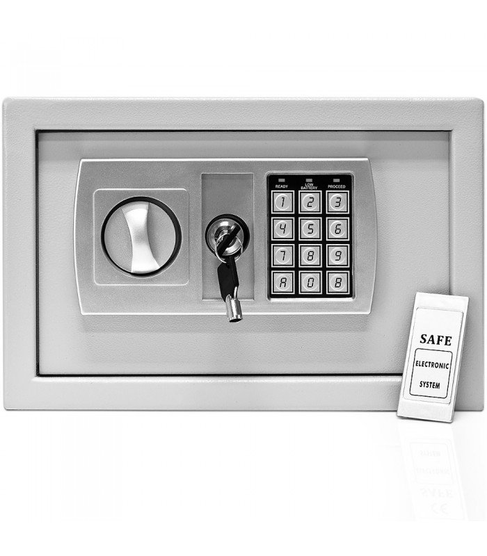 Seif electronic mobilier, Usa de 3.2 mm, Large, Otel, Gri, 31 x 20 x 20 cm