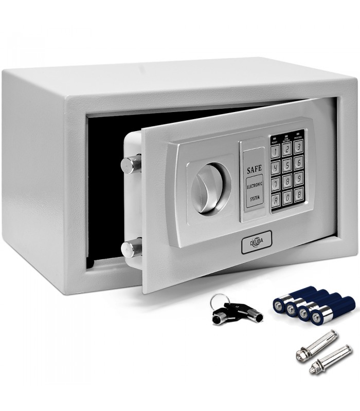 Seif electronic mobilier, Usa de 3.2 mm, Large, Otel, Gri, 31 x 20 x 20 cm