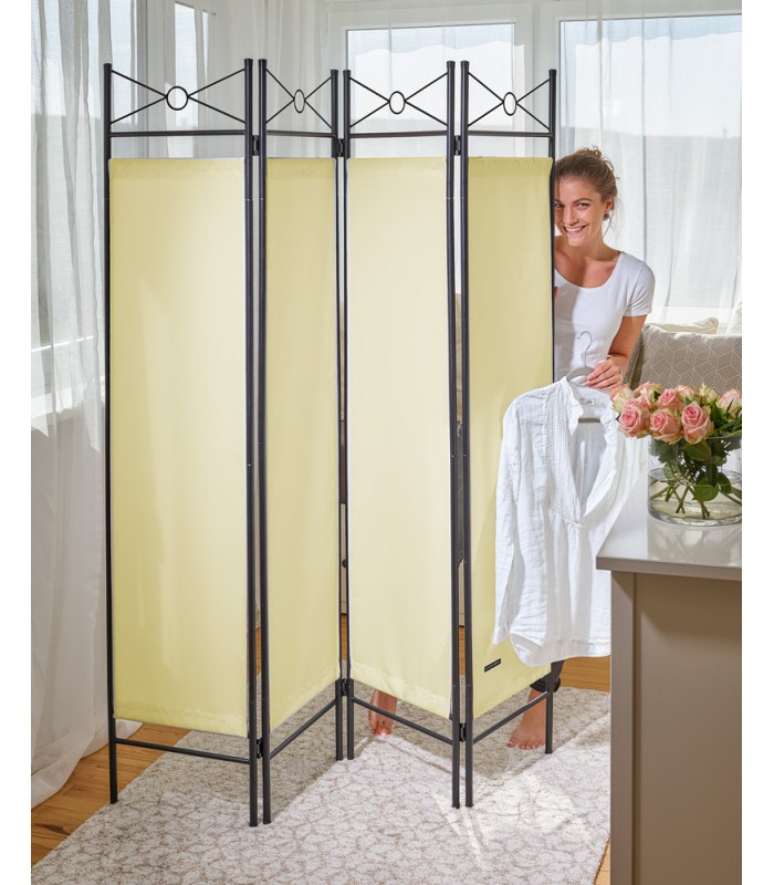 Paravan despartitor de camera, Crem, 180 x 163 cm