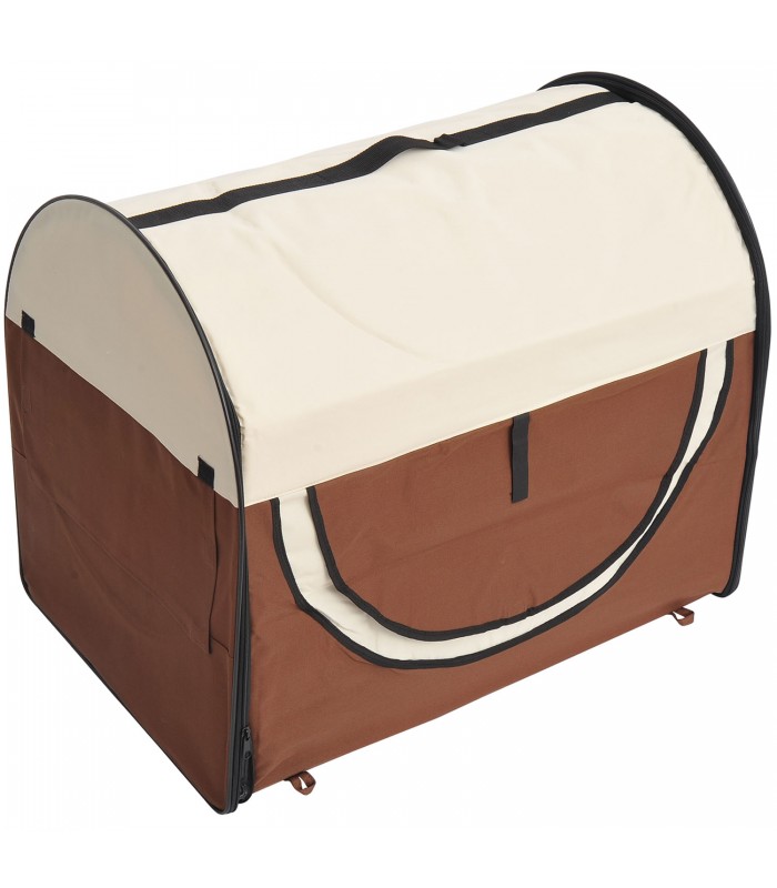 Geanta transport animale, Pliabila, Crem-Maro, S 46X36X41