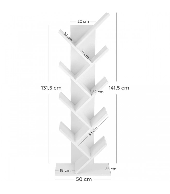 Raft de carti forma de copac, Alb