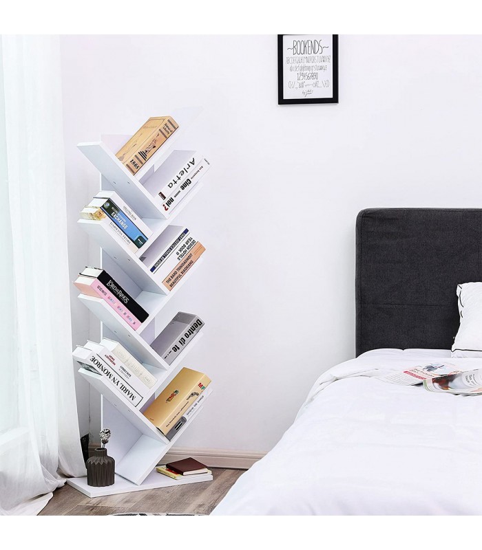 Raft de carti forma de copac, Alb