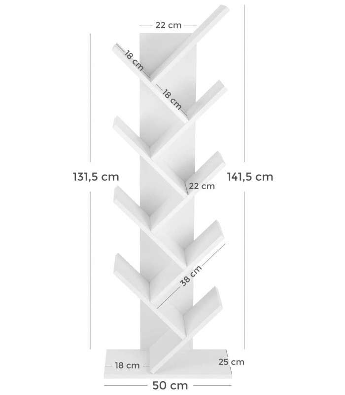 Raft de carti forma de copac, Alb