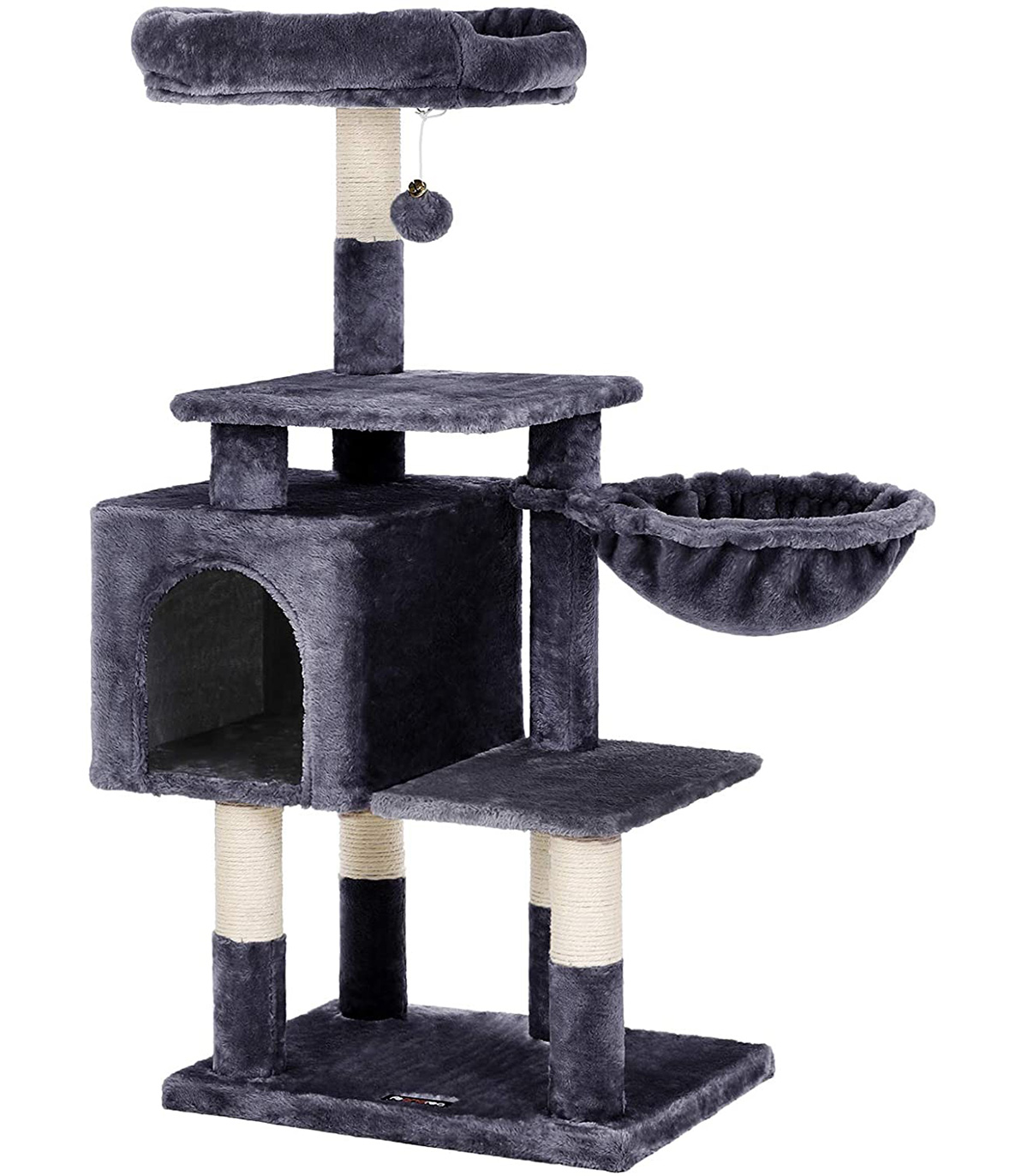 Stalp de zgariere pisici cu hamac, Bej, 110 cm familio.ro