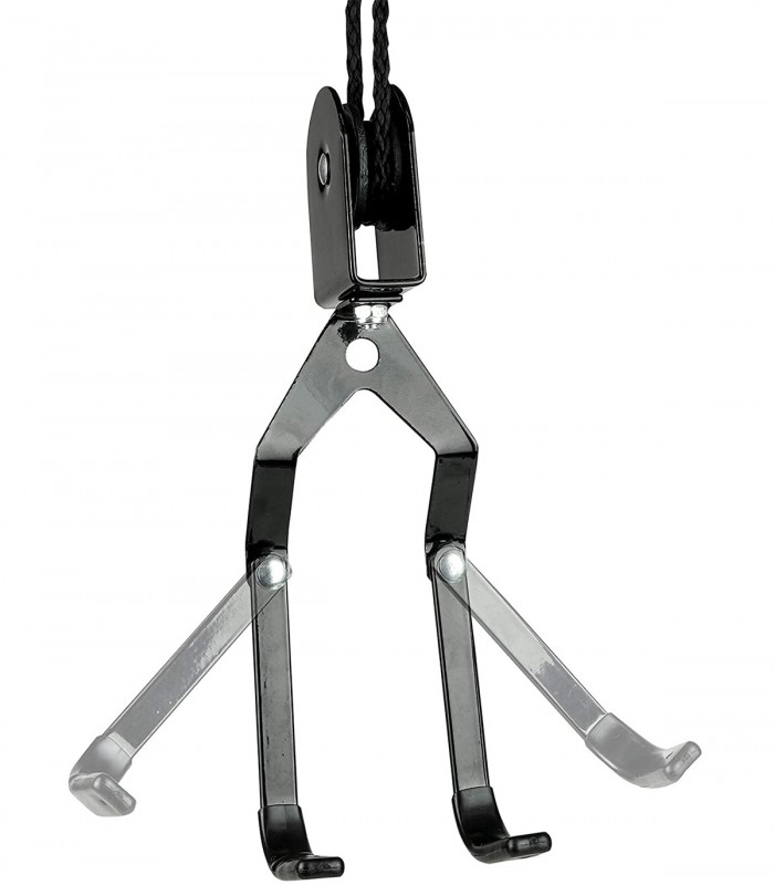 Suport bicicleta pentru tavan cu scripete, Max. 20 kg, Negru