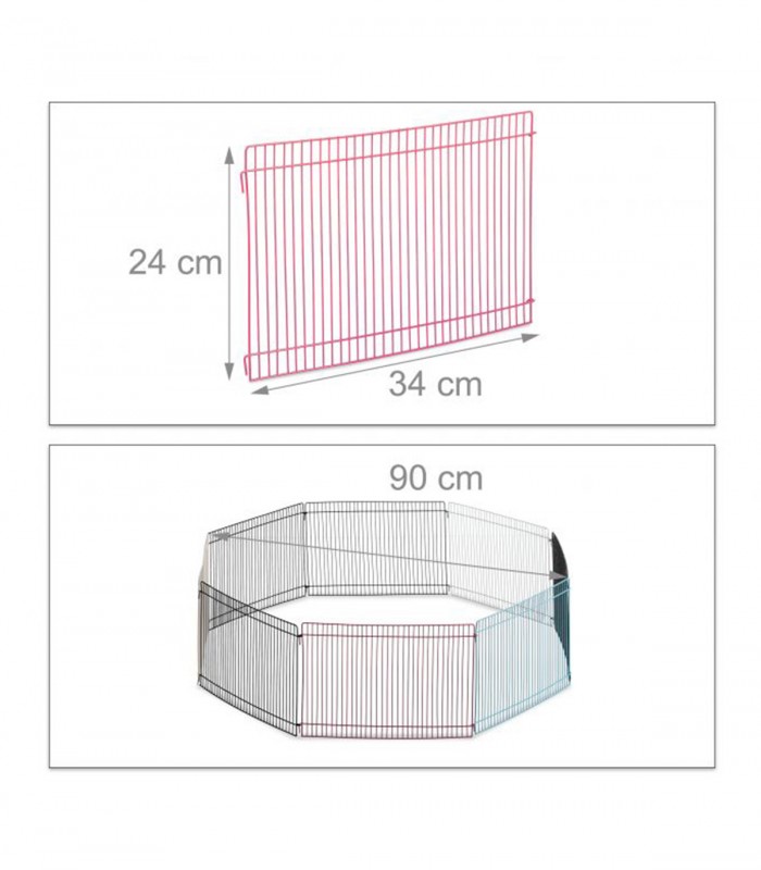 Tarc pentru animale mici de companie, 8 elemente, H 24 cm, Multicolor