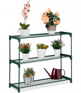 Raft pentru plante cu 3 etajere, Verde