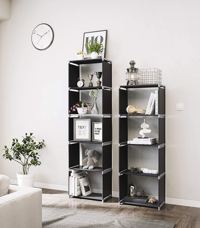 Raft de depozitare cu 5 niveluri pentru living/dormitor/dressing, Negru