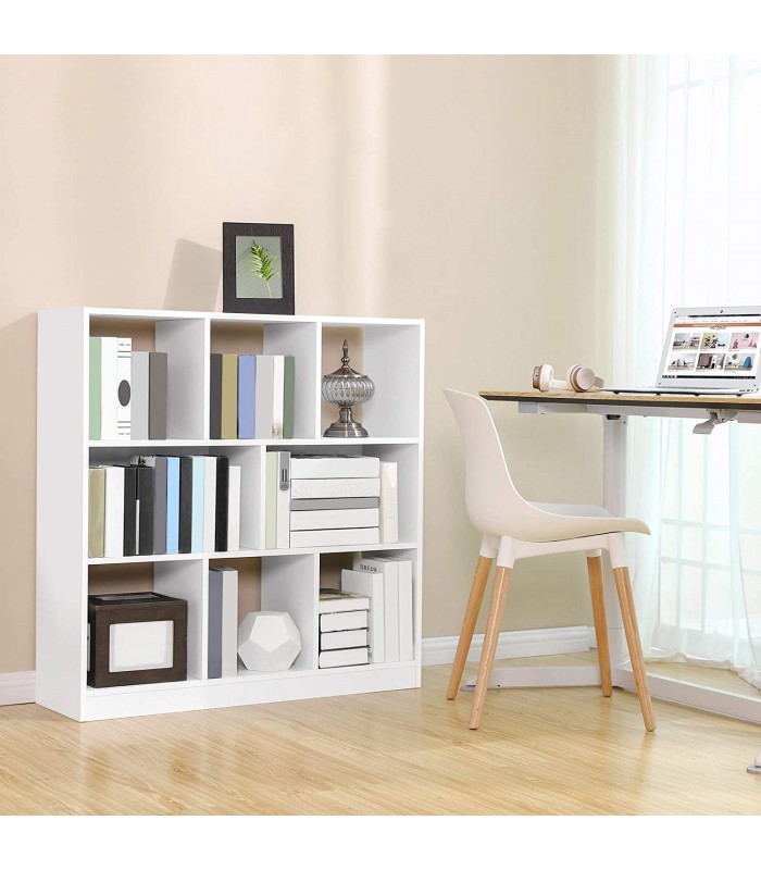 Biblioteca pentru living/birou, Alb, 97.5 x 30 x 100