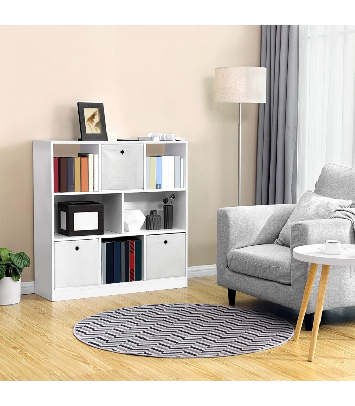 Biblioteca pentru living/birou, Alb, 97.5 x 30 x 100