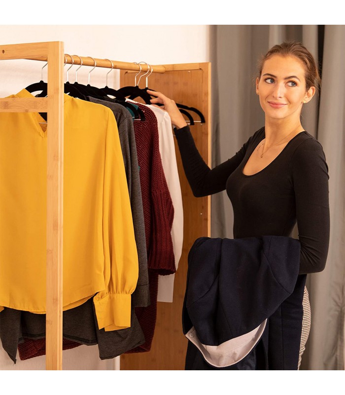 Umerase haine acoperite cu catifea cu cleme, 12 bucati, Gri