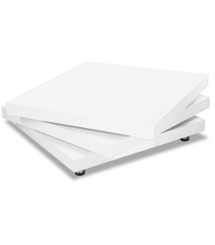 Masuta de cafea New York reglabila, Alba, 60 x 60 cm
