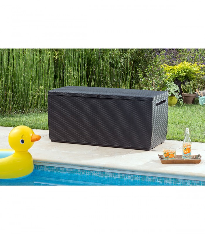 Banca/cutie cu spatiu depozitare cu roti Capri, Antracit, 123 x 53 x 58 cm