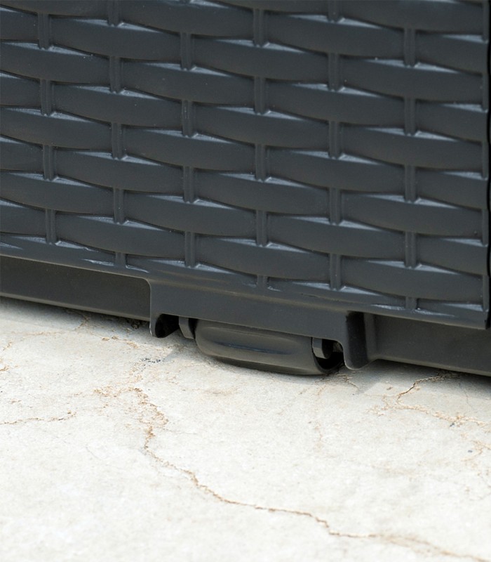 Banca/cutie cu spatiu depozitare cu roti Capri, Antracit, 123 x 53 x 58 cm