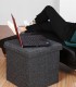 Taburet cu spatiu depozitare 40 L, Pliabil, Gri, 38 x 38 x 38 cm