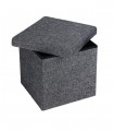 Taburet cu spatiu depozitare 40 L, Pliabil, Gri, 38 x 38 x 38 cm