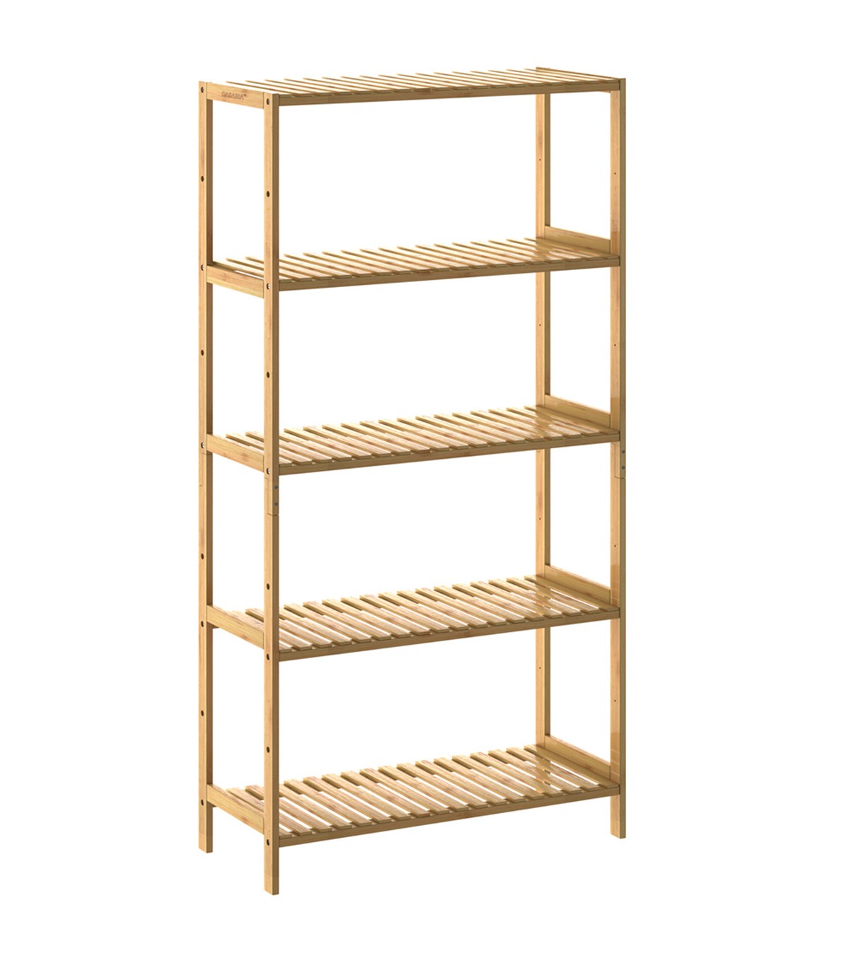 Raft pentru baie cu 5 rafturi reglabile pe inaltime, Bambus, 130 x 60 x ...