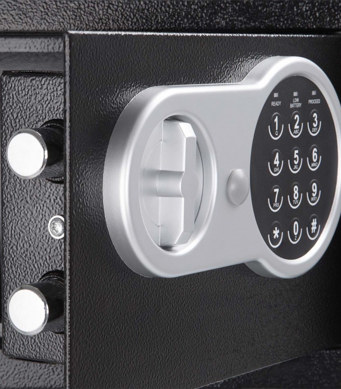 Seif electronic mobilier, Usa de 3.2 mm, Large, Otel, Negru, 31 x 20 x 20 cm, inclusiv baterii