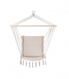Scaun hamac cu franjuri, Crem, 55 x 100 cm