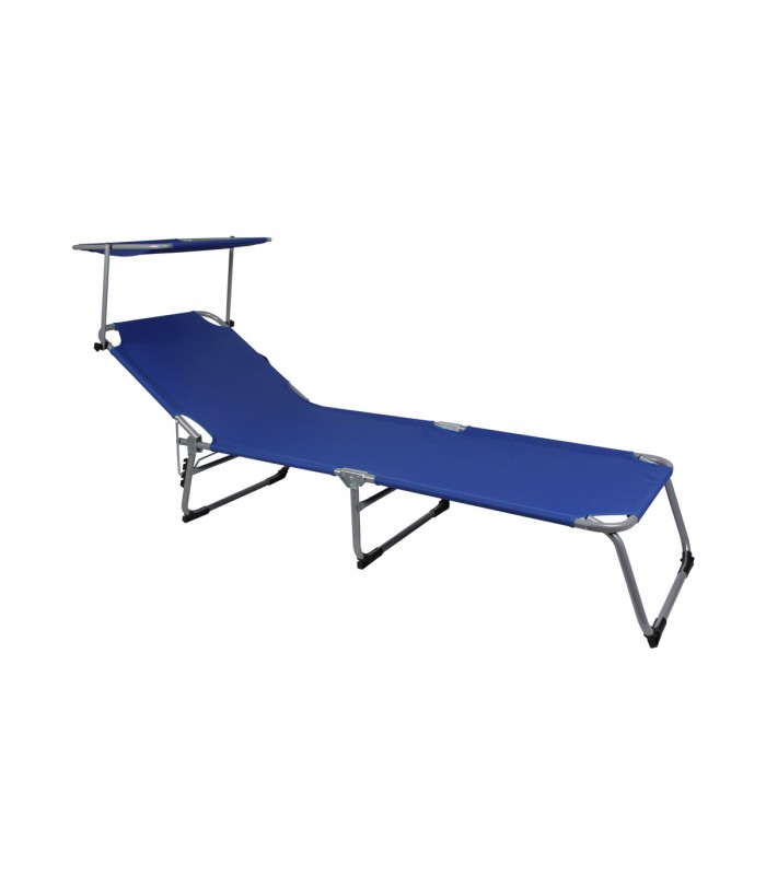 Sezlong cu baldachin Hawaii, Aluminiu, Albastru