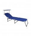 Sezlong cu baldachin Hawaii, Aluminiu, Albastru