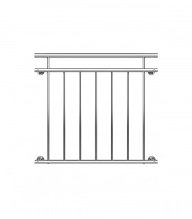 Balustrada balcon/terasa franceza, Inox, 90 x 100 cm