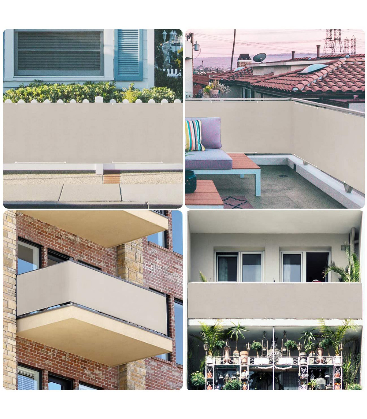 Paravan protectie balcon, Crem, 0.75 x 3 m familio.ro imagine noua 2022 3