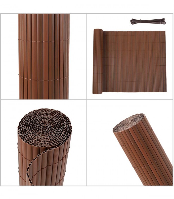 Protectie vizuala gradina, PVC, Maro, 1.2 x 3 m
