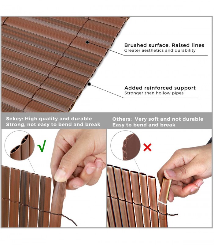 Protectie vizuala gradina, PVC, Maro, 1.2 x 3 m