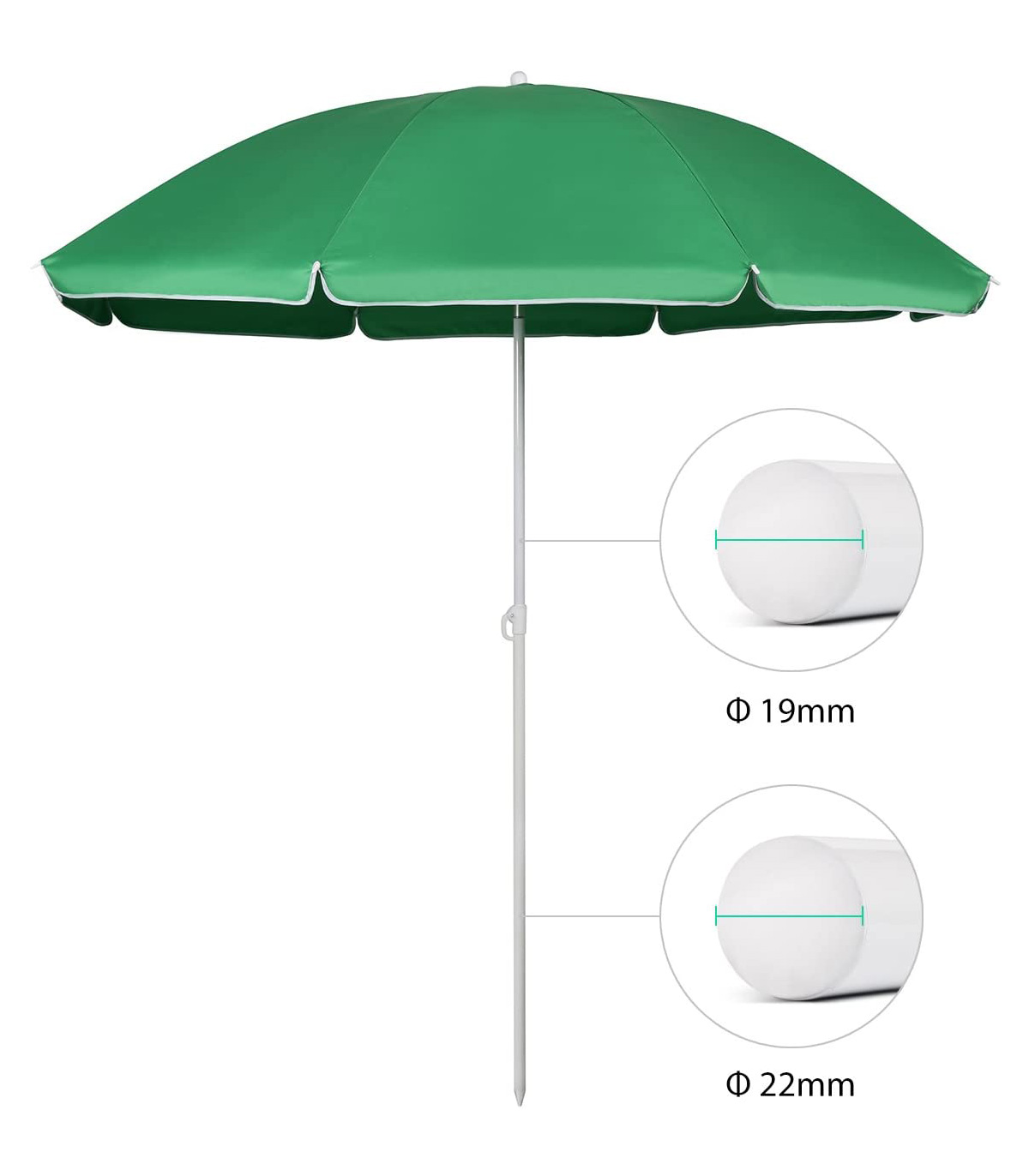 Umbrela soare rotunda, UV20+, Verde, 160 cm, 160 pret redus imagine 2022 3