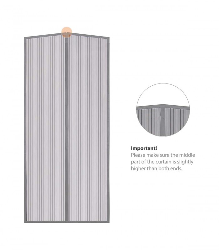 Perdea magnetica usa, Gri, 220 x 100 cm