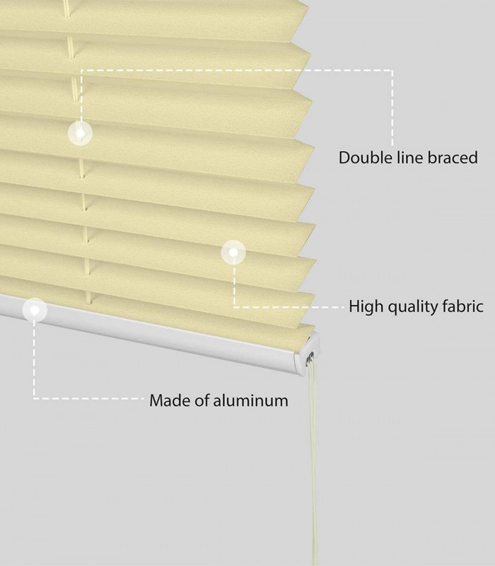 Jaluzea orizontala, Fara gaurire, Protectie solara, Bej, 80 x 130 cm