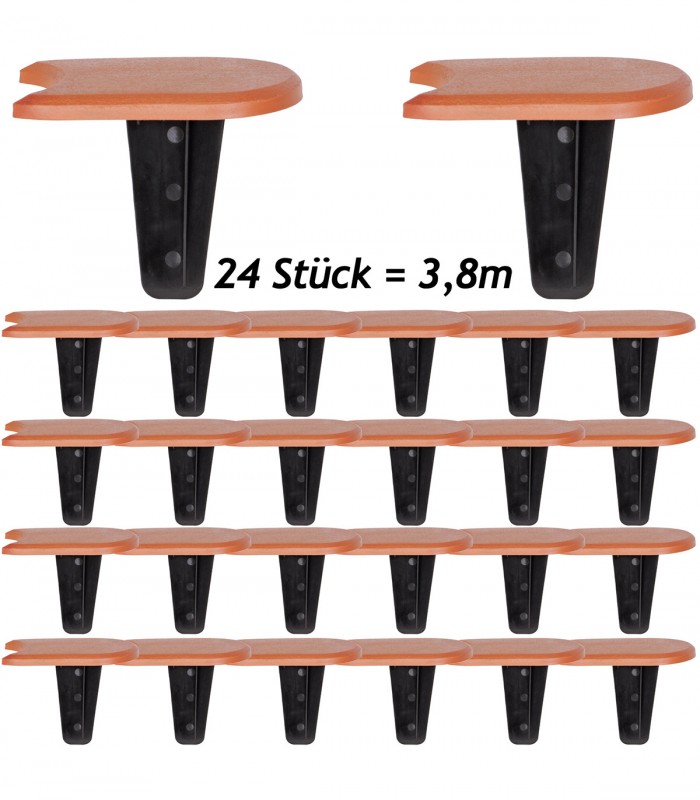 Set 24 x Palisade gradina si paturi de flori, Maro