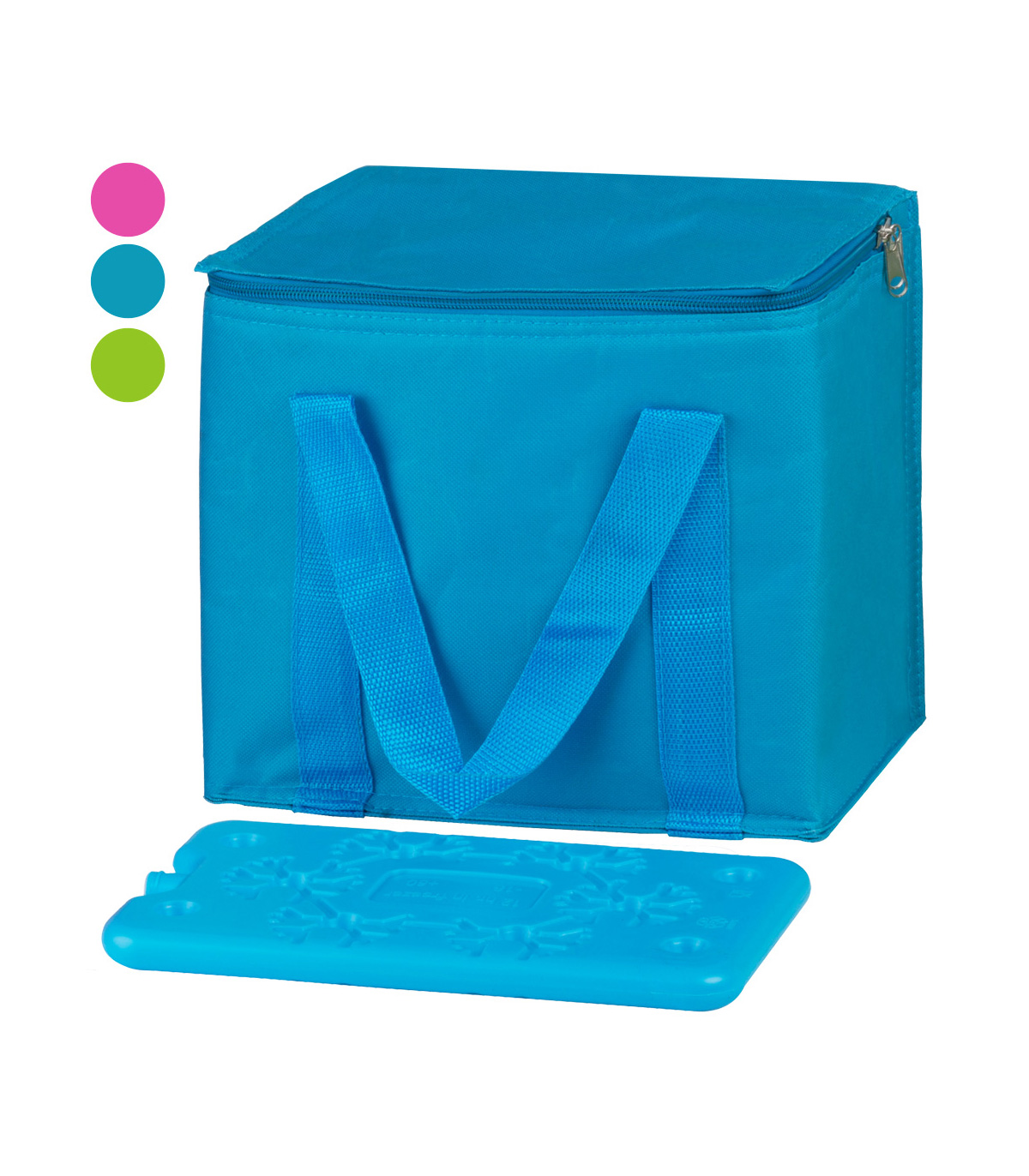 Geanta frigorifica cu pastila de racire, Albastru/Verde/Magenta, 7 L Albastru/Verde/Magenta