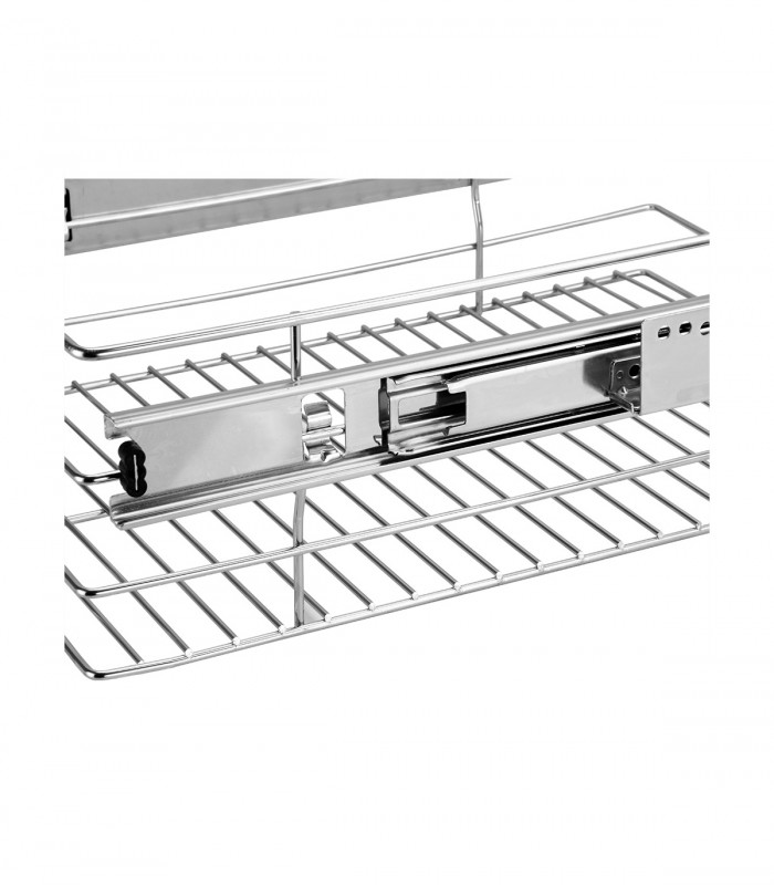 Sertar pentru dulap de bucatarie, Telescopic, Argintiu, 50 cm