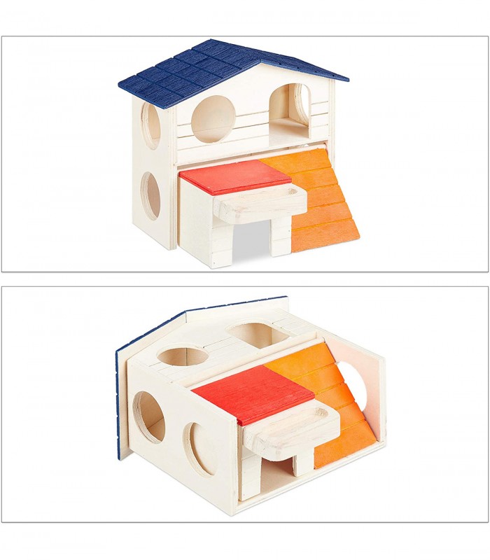 Casuta pentru hamster, Lemn, 16.5 x 17 x 15 cm