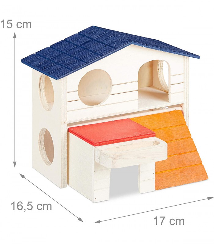 Casuta pentru hamster, Lemn, 16.5 x 17 x 15 cm