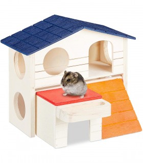 Casuta pentru hamster, Lemn, 16.5 x 17 x 15 cm
